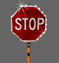 24" Roll-Up STOP/SLOW Paddle with LED Lights