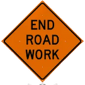36" Super Bright Reflective Roll-Up Sign (End Road Work)