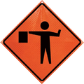 36" Super Bright Reflective Roll-Up Sign (Flagger Symbol)