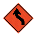 36" Super Bright Reflective Roll-Up Sign (Left Reverse Curve Arrow)