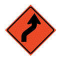 36" Super Bright Reflective Roll-Up Sign (Right Reverse Curve Arrow)