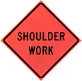 48" Marathon Reflective Vinyl Roll-Up Sign (Shoulder Work)