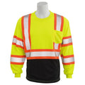 Class 3 ANSI Rated Long Sleeve Hi-Vis T-Shirt with Black Bottom