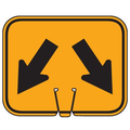 Cone Sign – Double Arrow Down Left/Right (Single-Sided, Engineer Grade Reflective)