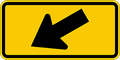 Diagonal Downward Left Arrow Plaque - W16-7PL - 24" x 12"