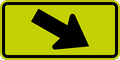 Diagonal Downward Right Arrow Plaque - W16-7PR - 24" x 12" - Fluorescent Yellow Green