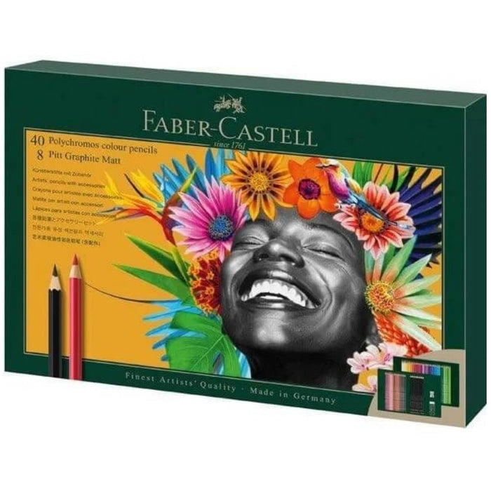Faber Castell ART-PENCILS PENS & MARKERS Faber Castell Polychromos Gift Set 40 + 8 Graphite Matt SG Education