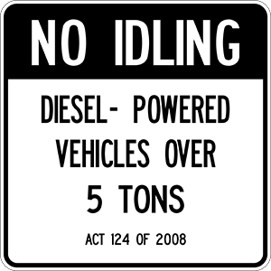 No Idling sign (R7-100) in a 48" x 48"