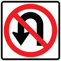 No U-Turn Symbol - R3-4 - 30" x 30"