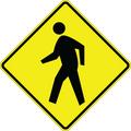 Pedestrian Crossing - W11-2 - 30" x 30" - Fluorescent Yellow Green