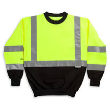 Petra Roc Class 3 Lime Black-Bottom Hi-Vis Crew Neck Sweatshirt