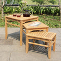 [DETAILS] Richmond Teak Wood Outdoor Nesting Side Table - Cambridge Casual