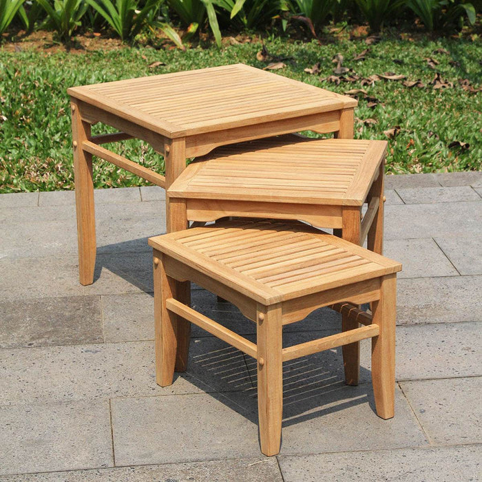 [DETAILS] Richmond Teak Wood Outdoor Nesting Side Table - Cambridge Casual