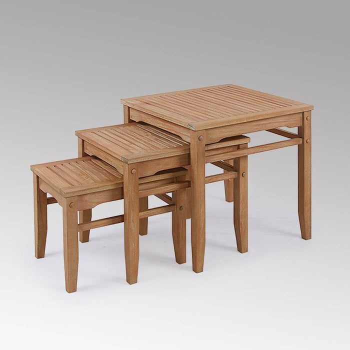 Richmond Teak Wood Outdoor Nesting Side Table - Cambridge Casual