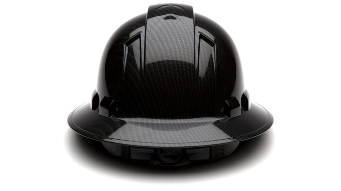 Ridgeline Hydro-Dipped Full Brim Hard Hat – Shiny Black Graphite Pattern