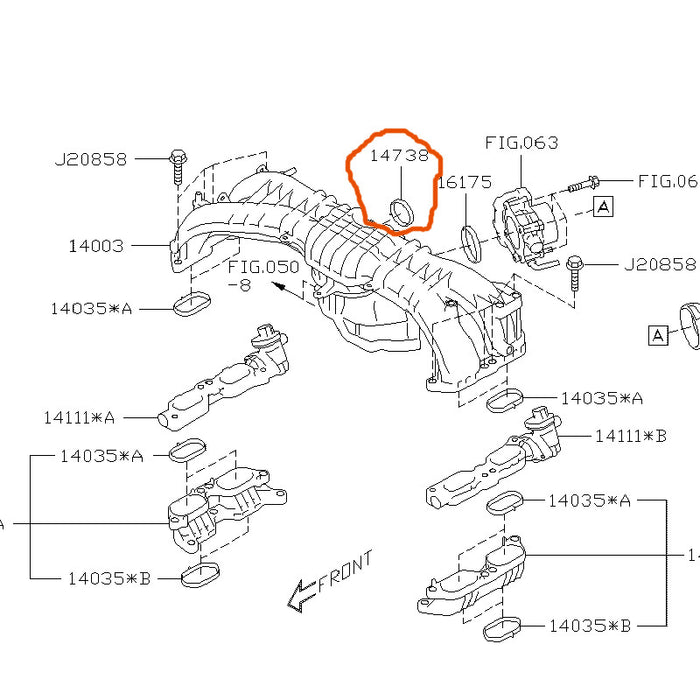Subaru EGR-to-Intake Manifold O-ring Gasket 2015-2021 WRX