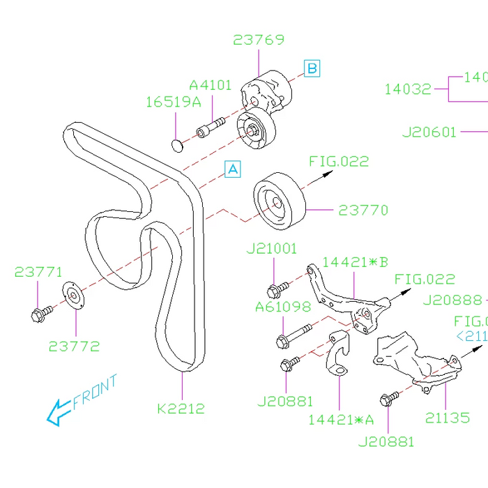 Subaru OEM Alternator Belt 2022+ WRX