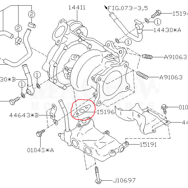 Subaru OEM Turbo to Oil Sump Gasket 2015-2021 WRX